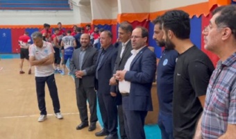 بازدید رئیس و اعضای هیئت رئیسه دانشگاه تهران از تمرینات تیم والیبال اعزامی به شانزدهمین المپیاد فرهنگی ورزشی دانشجویان سراسر کشور